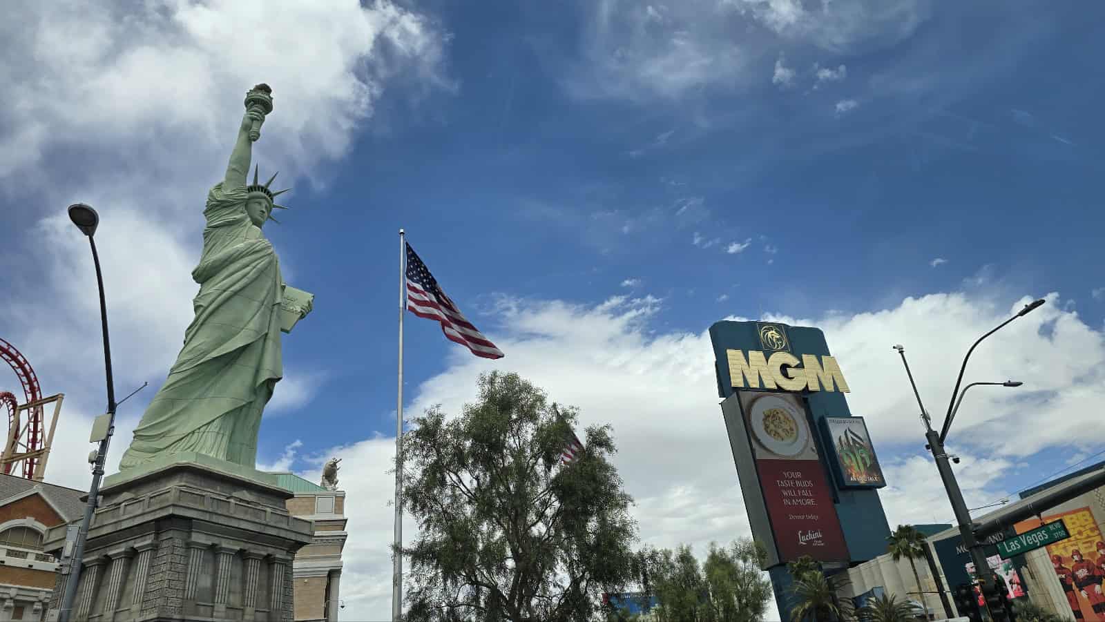 New York-New York themed district in Las Vegas showing tourism-oriented urban development